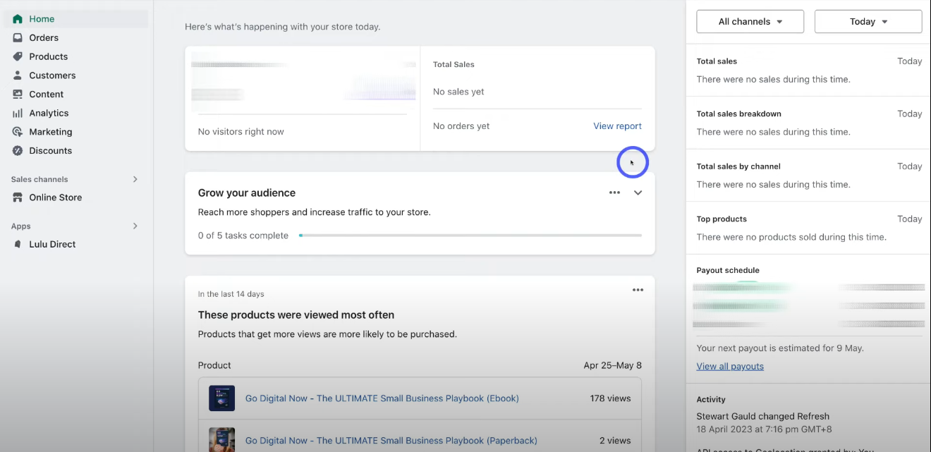 1 Step Dashboard shopify dashboard
